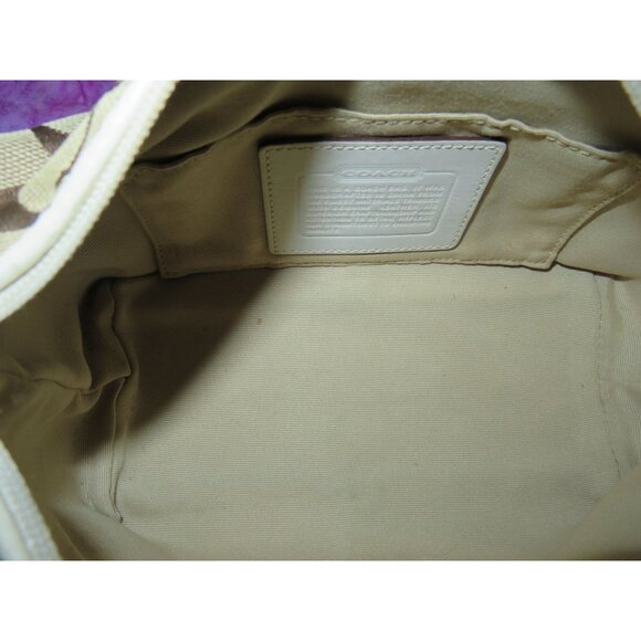 Coach Limited Edition Canvas Leather Floral Applique Demi Baguette Bag - Picture 6 of 13